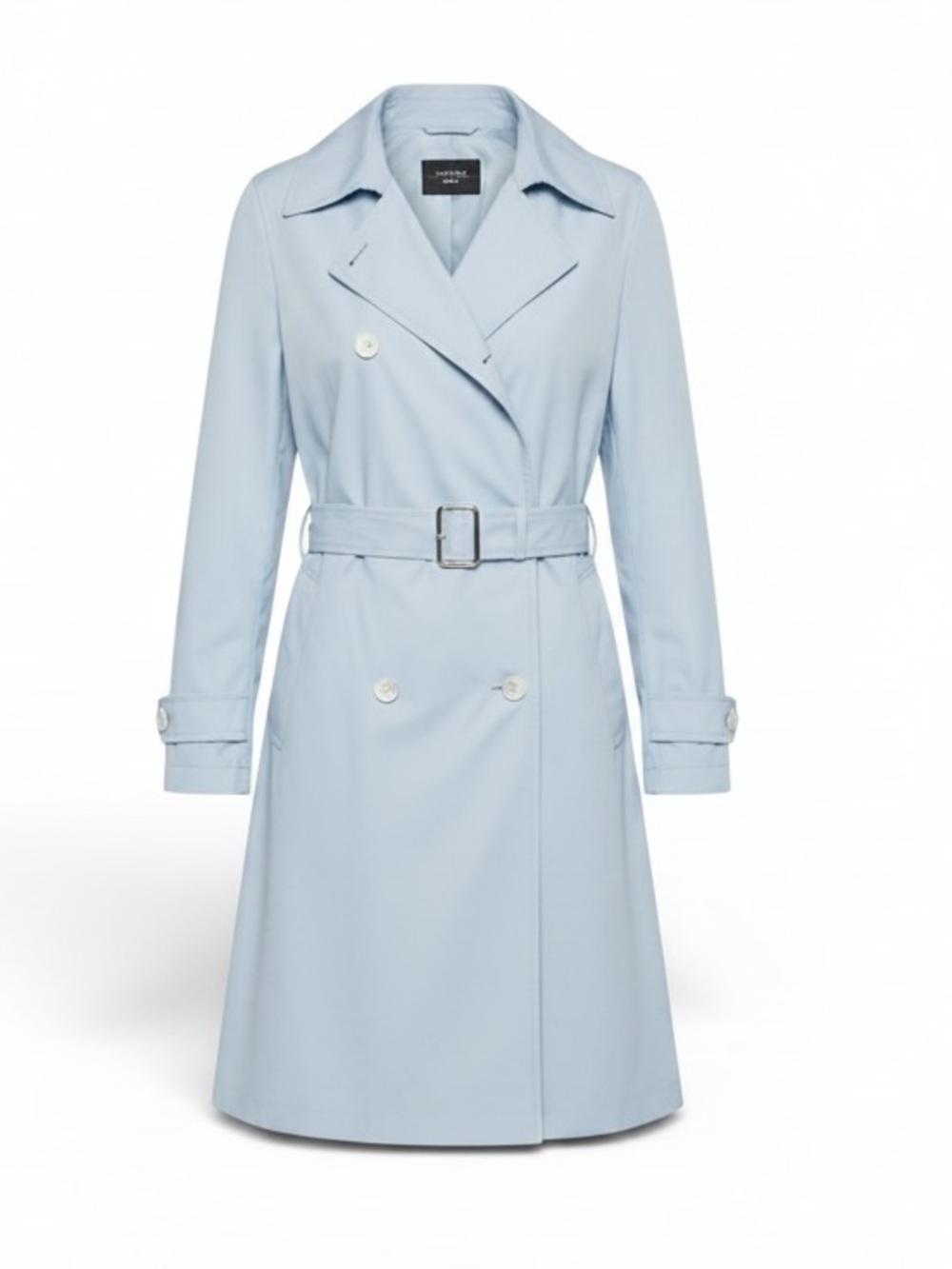 Weekend Max Mara Belted Trench Coat Pale Ice Blue Size 10